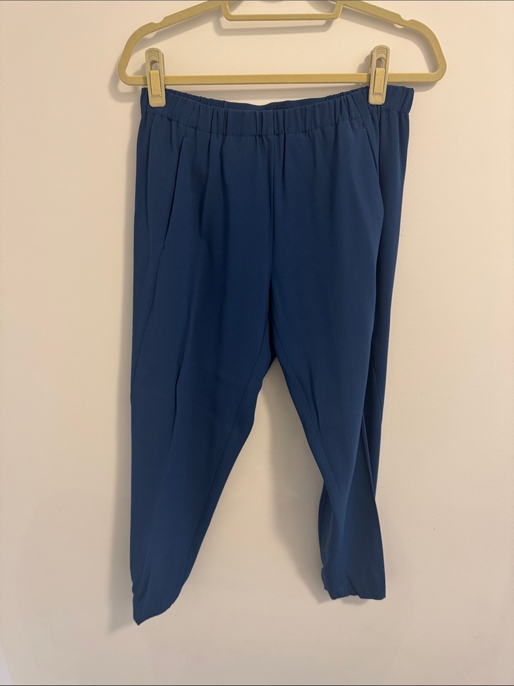 Ladies Elastic Waist Blue Dress Pants